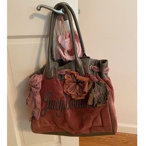 Juicy Couture - Pink & Gray Velour Bag